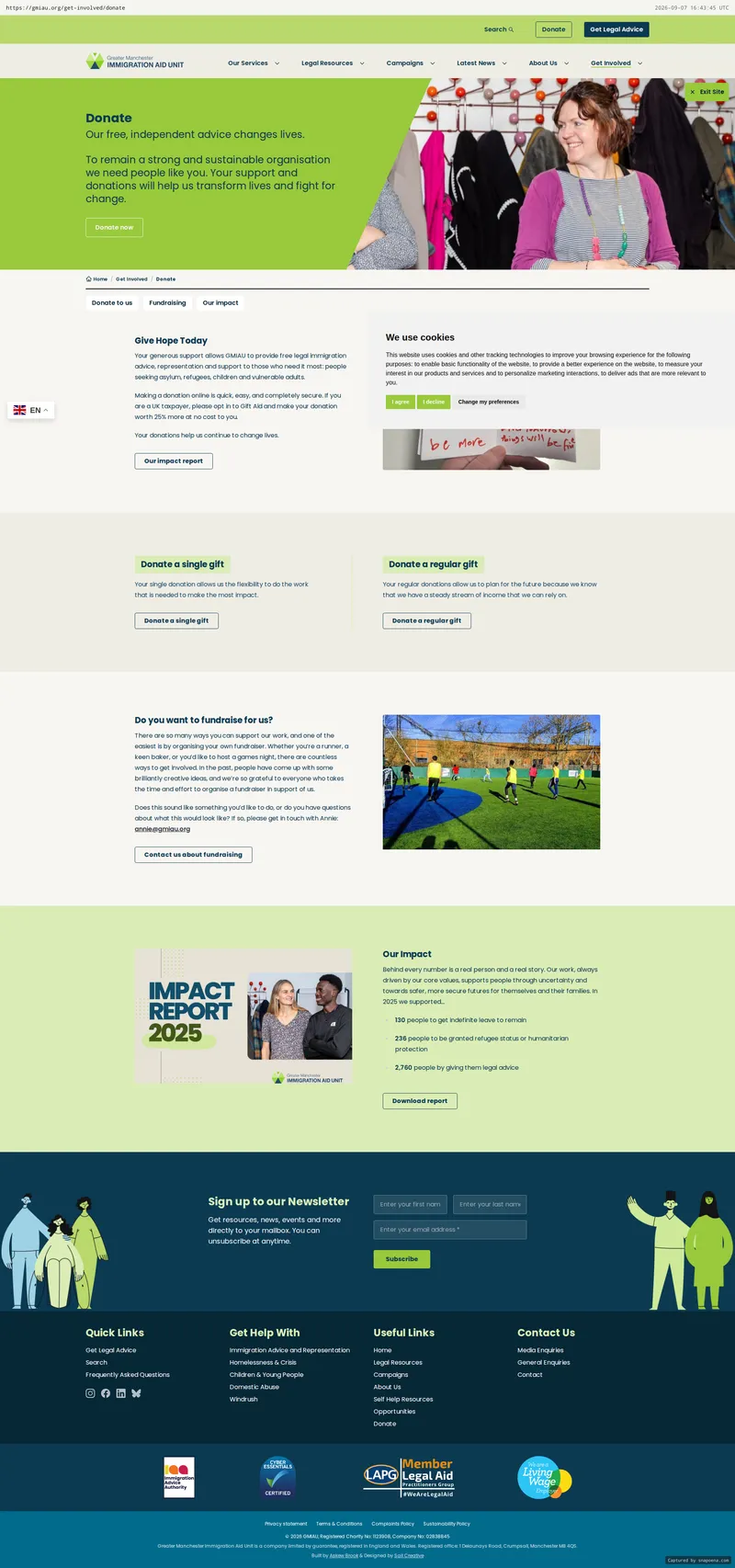 GMIAU donation page