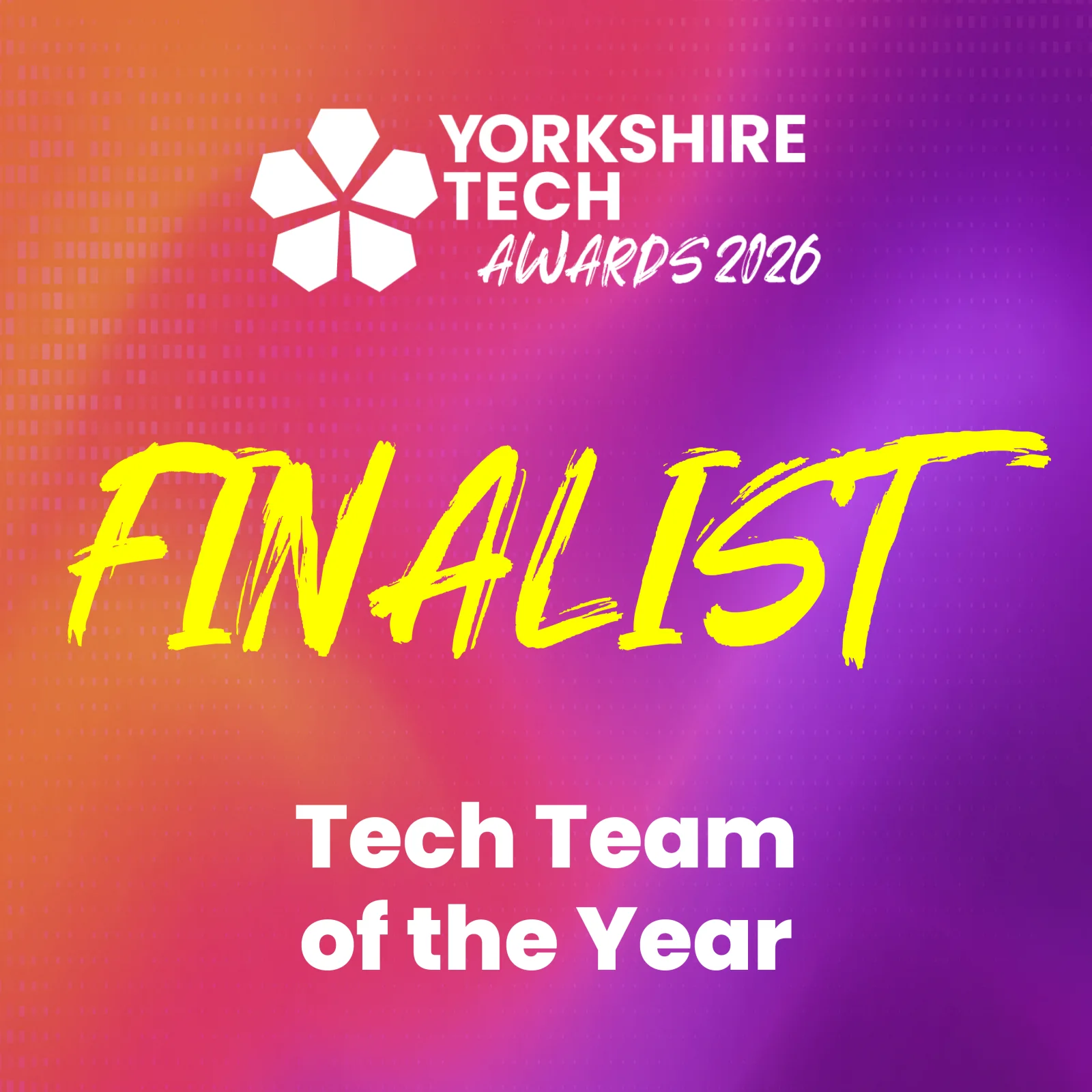 Yorkshire Tech Awards 2026 finalist artwork for Tech Team of the Year